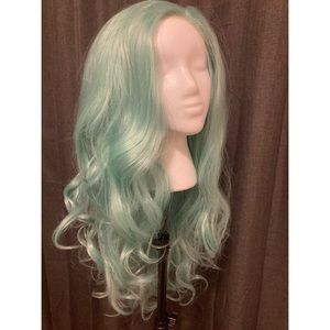 Mint green lace front wig